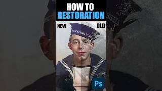 Old photos restoration of in photoshop 2024 photoshoptoturial viralvideo shorts shortsvideo [upl. by Leynad258]