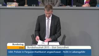 Bundestag Debatte zum Etat des Gesundheitsministeriums mit Hermann Gröhe am 25112014 [upl. by Aisile]