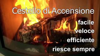 accendere un fuoco senza seccature con pellet di legno e il cestino di accensione [upl. by Arekat]