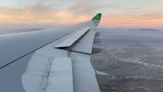 Aer Lingus Airbus A330300 sunset approach and landing into Los Angeles Airport LAX [upl. by Esela]