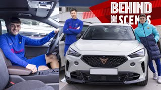 BARÇA PLAYERS receive play and pose with their new CUPRA cars 🚗⚽😎 [upl. by Paresh916]