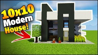 Minecraft 10X10 Modern Starter House Tutorial  How to Build a House in Minecraft [upl. by Troyes]