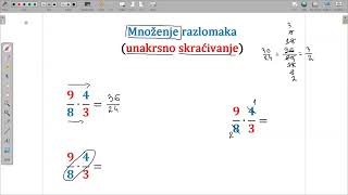 5374Množenje razlomakaUnakrsno skraćivanje razlomaka [upl. by Dauf722]