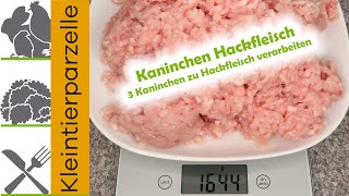 Kaninchen Hackfleisch selber machen aus Kaninchenfleisch  3 Kaninchen zu Hackfleisch verarbeiten [upl. by Frangos]