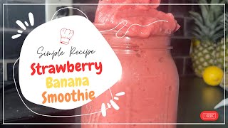 Strawberry Banana Smoothie Recipe  Non Dairy [upl. by Nylsirhc]