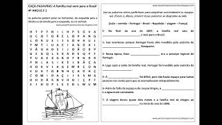 CAÇAPALAVRAS A família real vem para o Brasil 4º ano EF [upl. by Enotna]