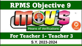 MOVs for RPMS Objective 9 for T1  T3 Set Achievable Learning Outcomes II SY 20232024 [upl. by Kara-Lynn]