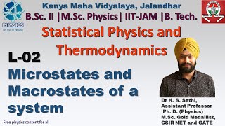 Statistical Physics and Thermodynamics L 2 Microstates and Macrostates of a system  BSc 2  MSc [upl. by Rodoeht]