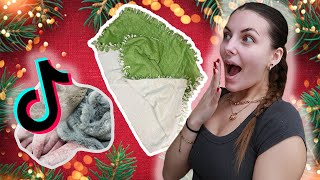 🎄KARÁCSONYI PLÉD DIY✂️ I 📱TIKTOK TREND📈 [upl. by Luella]