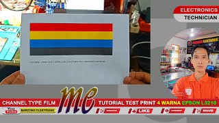 TUTORIAL I TEST PRINT I 4 WARNA I EPSON L3210 I MARGONO ELEKTRONIK [upl. by Kolnick425]