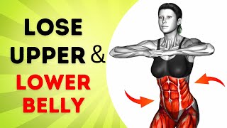 30Min Standing Stomach Workout Lose Upper Belly And Lower Belly Fat  HANGING BELLY FAT Exercises [upl. by Arocal]