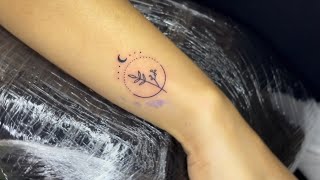 EP616  B  MOON 🌙 FLORAL tattoo inkzentattoo trending [upl. by Blunk]