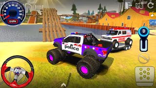 Offroad Police Car 4 Player Mud Racing  3D Driving IOS Android Gameplay [upl. by Collier]