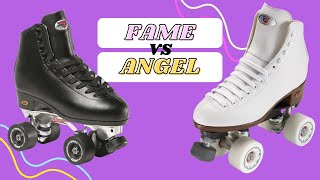 Riedell Angel vs Suregrip Fame roller skate comp NOT THE ANGEL BRAND SKATES Ive heard they stink [upl. by Edivad]