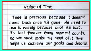 Value of Time Essay in English  Paragraph on Value of Time [upl. by Akener]