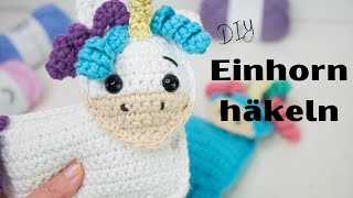 Ein süßes und einfaches Einhorn häkeln  Amigurumieinhorn häkeln  Deutsch [upl. by Eiltan]