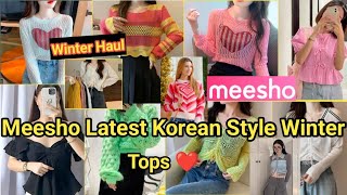 Meesho Haul  Meesho Winter Special Haul  Meesho Korian Style Jacket Tops Sweatshirt Haul Meesho [upl. by Alpheus]