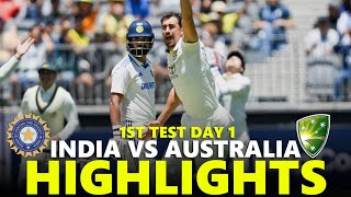 India vs Australia Highlights 1st Test 2024 Day 1  IND VS AUS [upl. by Ailicec]