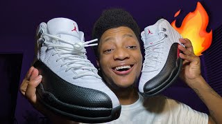 AIR JORDAN 12 RED TAXI REVIEW  ON FEET [upl. by Aamsa817]