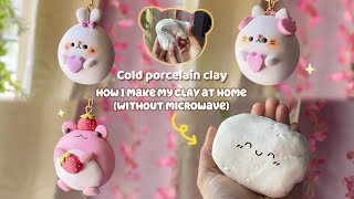 How I make DIY Air Dry CLAY at home without microwave 🎀Homemade cold porcelain clay [upl. by Marlen]