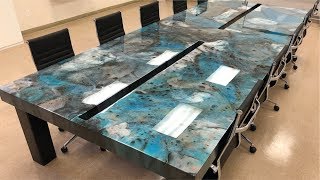 14ft Custom Made Conference Table  Metallic Epoxy [upl. by Yetty]