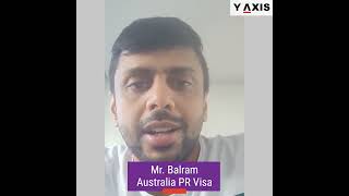 YAxis Testimonial  Australia PR Visa by Mr Balram [upl. by Alanson]