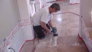 How to hand grind travertine lippageMPG [upl. by Dang491]