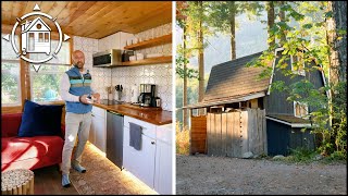 He converted a Backyard Shed into an amazing Tiny Home Tour amp Costs [upl. by Houghton]