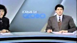 Jornal da Globo  William Bonner e Fátima Bernardes  1989 [upl. by Mezoff]