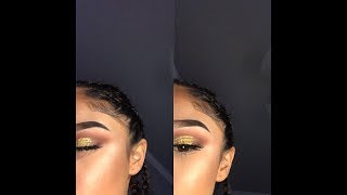 GOLD GLITTER HALF CUT CREASE serina rueda [upl. by Aisetal5]