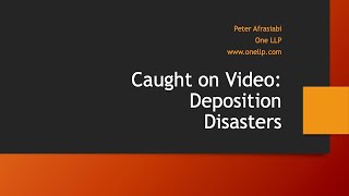 Caught on Video Deposition Disasters [upl. by Shull]