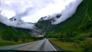 Driving  Fjærland  Bøyabreen Glacier  Sogndal  Road Trip Norway [upl. by Nereil]