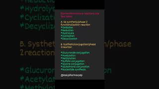 non synthetic phase 1 functionalization reactionsynthetic phase 2 conjugation reactionmetabolism [upl. by Lipscomb]