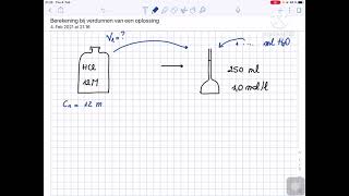 Chemisch rekenen verdunnen van een oplossing [upl. by Leinod]