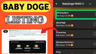 baby doge listing dateBaby doge pawsbaby doge airdrop baby doge wallet connect [upl. by Atiran780]