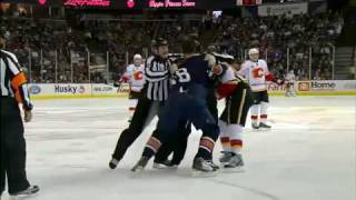 Jarome Iginla vs Ethan Moreau Oct 8 2009 [upl. by Aredna]