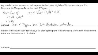 Exponentielle Abnahme  Exponentielles Wachstum Aufgabenbeispiele [upl. by Ijic885]