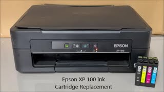 Epson XP 100 Ink Cartridge Replacement [upl. by Oirretna]