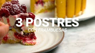 3 postres fáciles con frambuesas congeladas [upl. by Greenleaf]