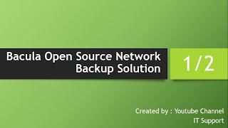 Bacula Open Source Network Backup Solution Configuration 1 of 2 in Hindi [upl. by Kurzawa191]