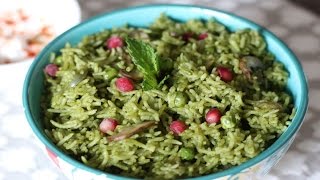 Palak Mushroom Pulao RecipeSpinach Mushroom Pulao Recipe [upl. by Kei]