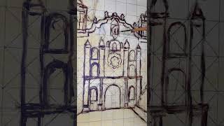 Underdrawing for Church of Tule oil painting [upl. by Beale]