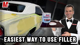 The Most Effective Way to Use Bondo Body Filler with Way Less Sanding  Melomotive [upl. by Anitnegra]