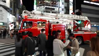 ゴジラロード：TOHOシネマズ新宿2F～靖国通り・ドン・キホーテ：救急車＆消防車：外国人観光客での賑わいがすっかり戻ってきたように見受けられた東京都新宿区歌舞伎町 20231007224101 [upl. by Kifar]