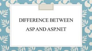 Difference between ASP and ASPNET BY Pratistha Sharma  Lecturer GPC Tonk [upl. by Idet]