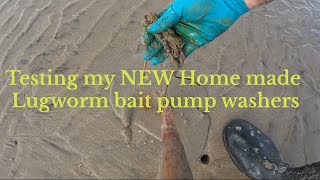 Testing my new home made Lugworm pump washersBait pumping for lugworm [upl. by Ative]