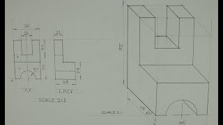 Oblique view  10  Engineering drawing  Technical drawing [upl. by Ecnesse]