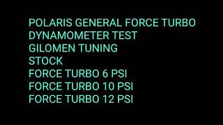 Polaris General 1000 Force Turbo Dyno Test Gilomen Innovations Tuning [upl. by Perkins827]