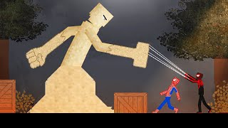 SpiderMan and Miles Morales vs Sandman in People Playground [upl. by Lomaj262]