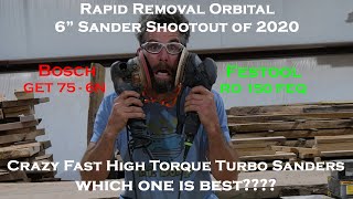 Rapid Turbo Removal Sander Shootout  FESTOOL RO 150 vs BOSCH GET75 6quot Sanders [upl. by Auric50]